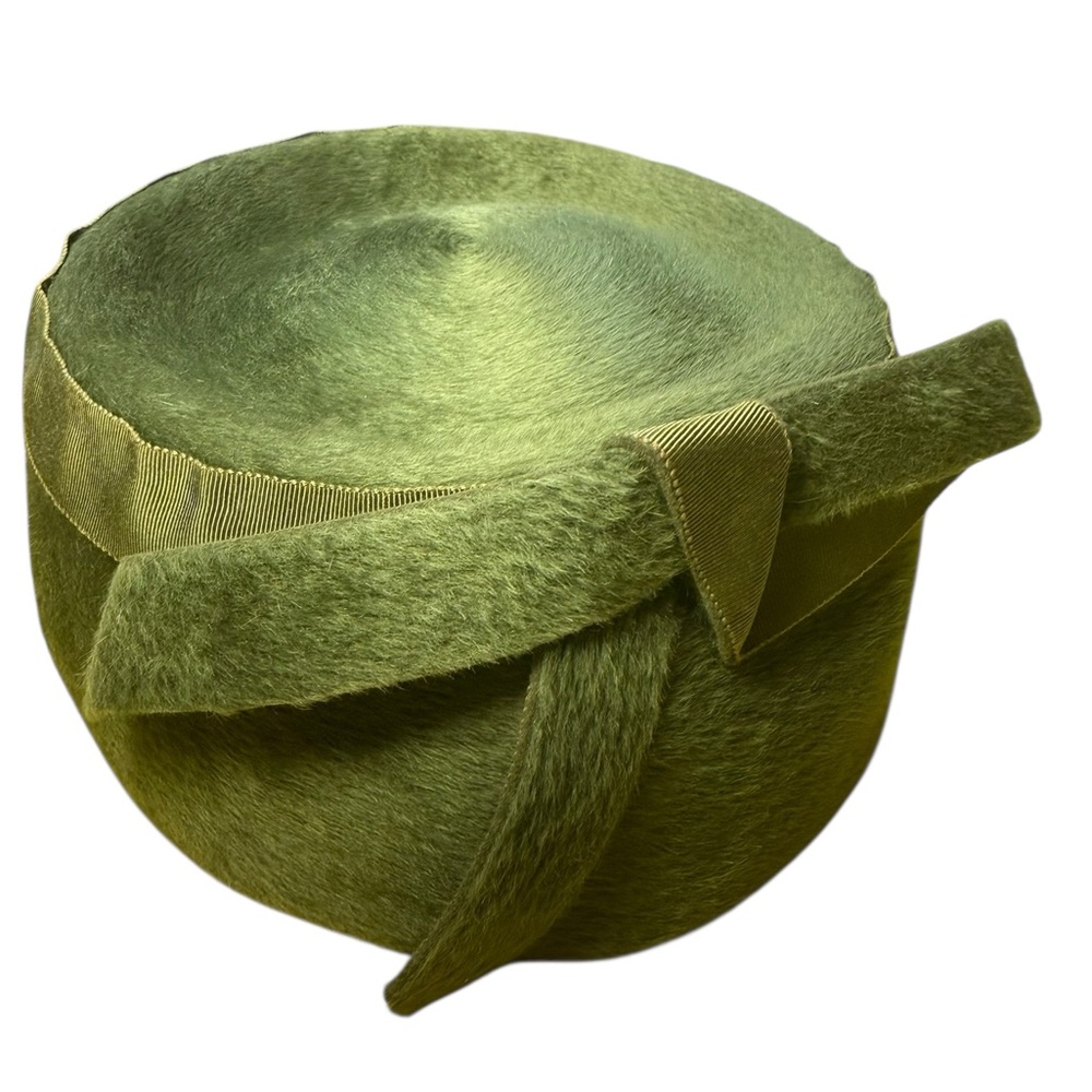 Vintage Pillbox Hat Olive Green Women's Hat